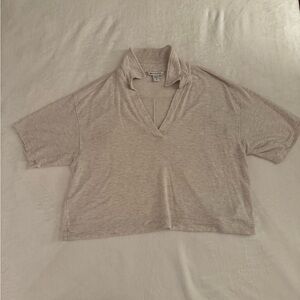 Cream Athleta Polo Top